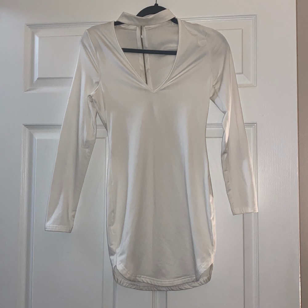 White Choker Bodycon Dress